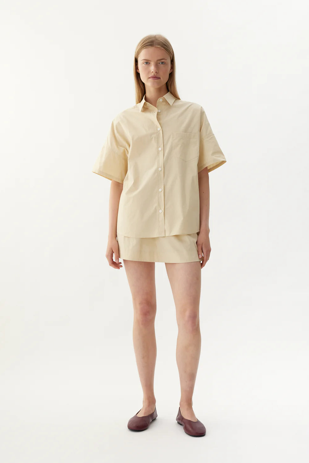 Chiara Short Sleeve Shirt in Buttermilk