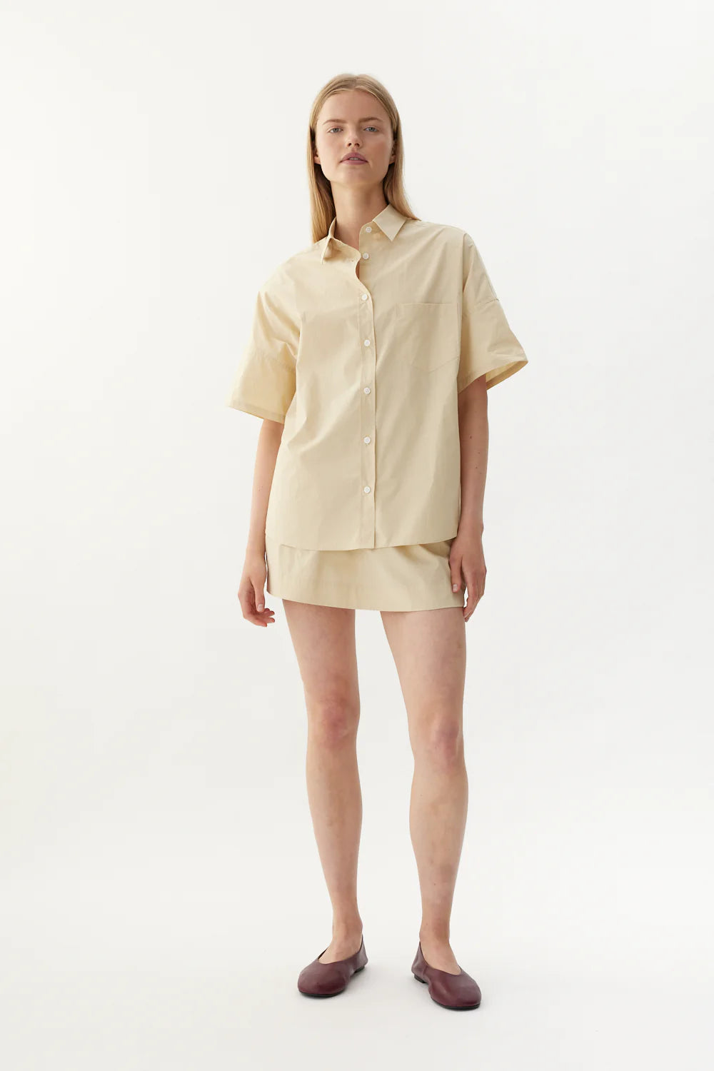 Chiara Short Sleeve Shirt in Buttermilk