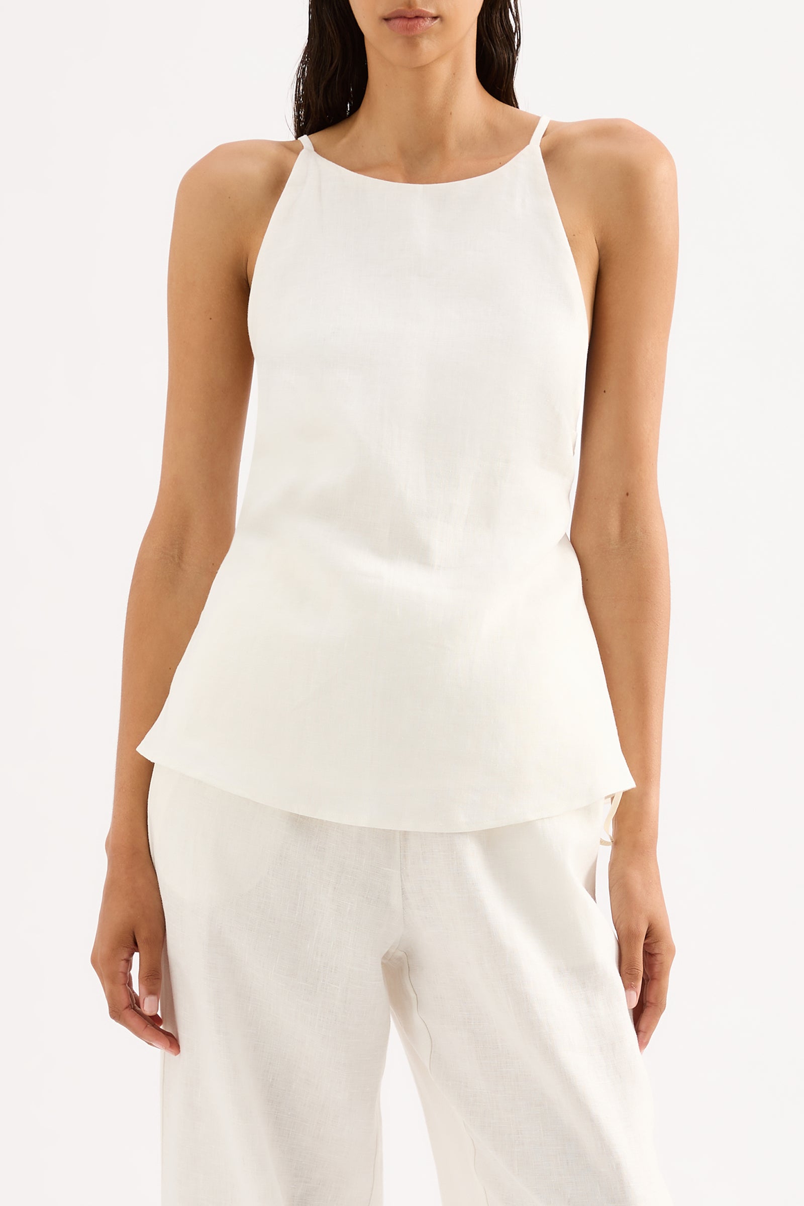 Zibra Linen Top in White