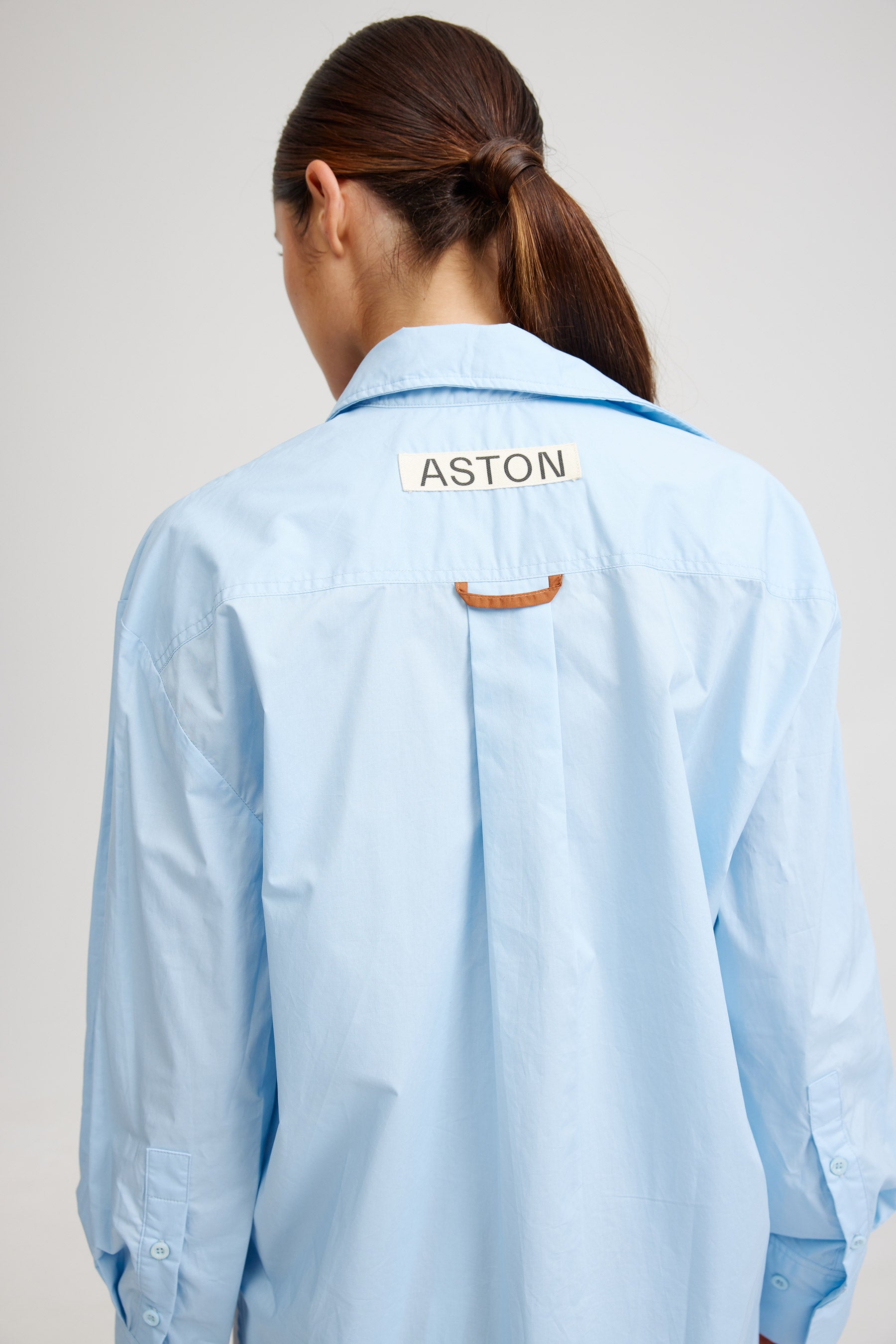 Aston Studio Buddy Shirt in Azure & Cigar Momera Goondiwindi